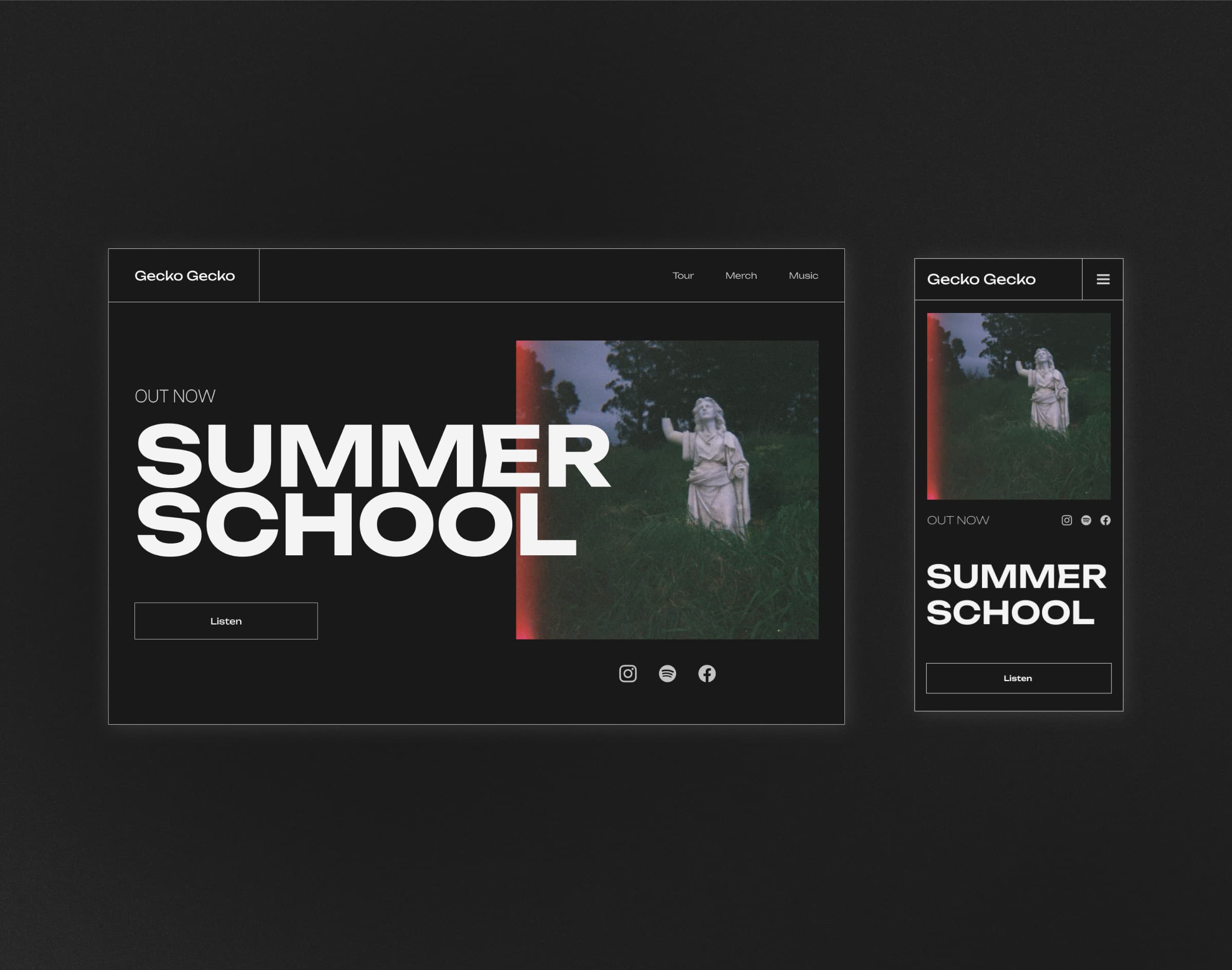 screenshot of a landing page